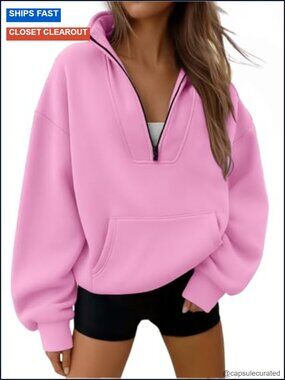 Trendy Queen Quarter Zip Pullover Hoodies, Fleece Workout Jackets, Fall